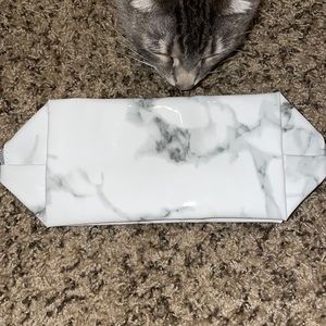 Marble print makeup bag